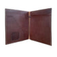 Large portfolio chocolate leather barb and wyoming tooling with buckstitch