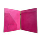 Large portfolio dirty pink leather RP tooling with background paint and buckstitch