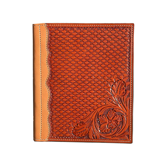 Large portfolio toast and golden leather barb and wild rose tooling