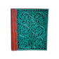 Large portfolio turquoise leather floral tooling with background paint