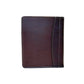 Mini portfolio chocolate leather basket and daisy tooling
