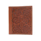 Large portfolio toast leather wild rose tooling with buckstitch