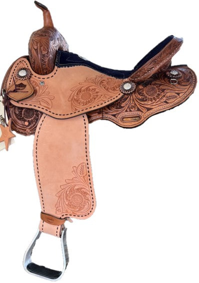 15" Sunflower NAVY Air Barrel Saddle