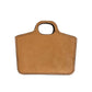Traveling Cowboy rough out golden leather with chocolate buckstitch.