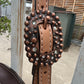 11" Turquoise Cheetah Canteen handbag