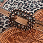 11" Turquoise Cheetah Canteen handbag